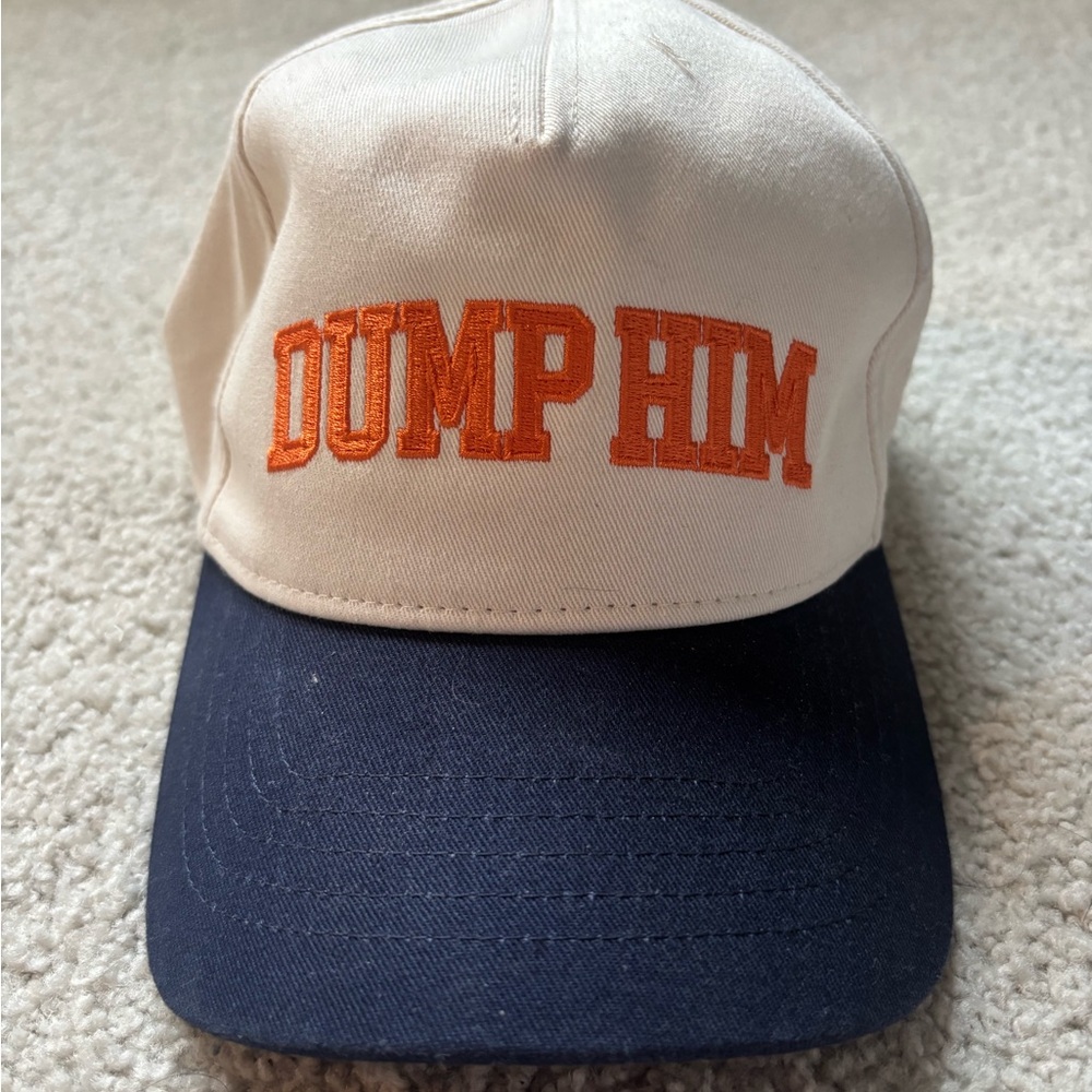 Dump Him Cap with Orange and Navy Design